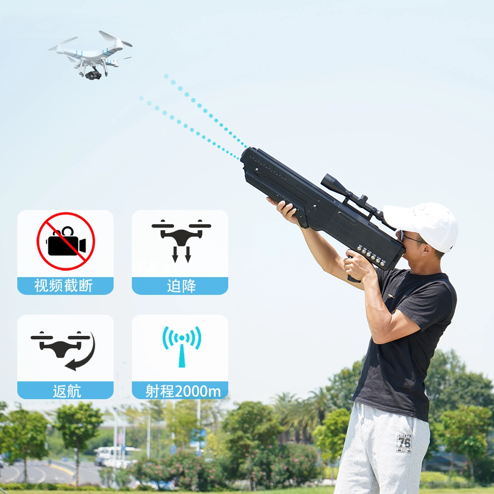 G2000-6 Uav Drone Gun Jammer 145W Signal Blocker Anti Drone Jammer System